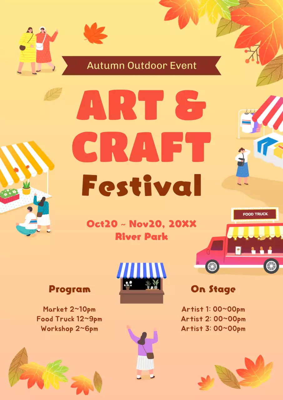 Orange Traditional Festival Announcement Poster