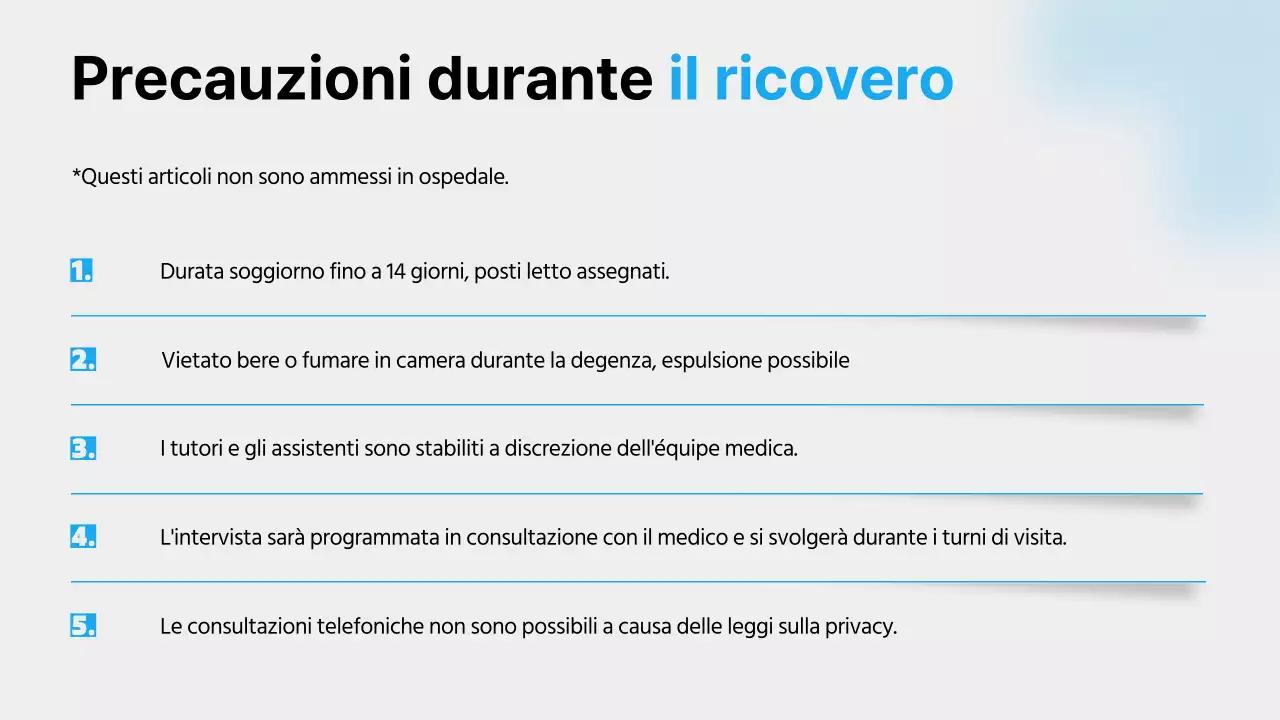 Guida alla vita in ospedale con colori blu, linee pulite e ombre