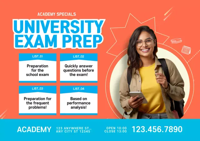 Poster Promosi Ujian Modern Oranye