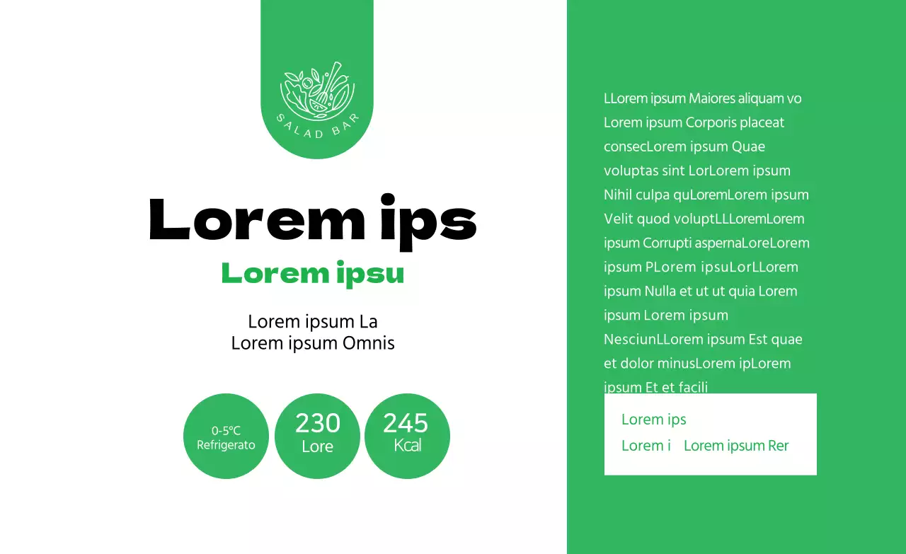 Illustrazione astratta di etichette alimentari per insalata