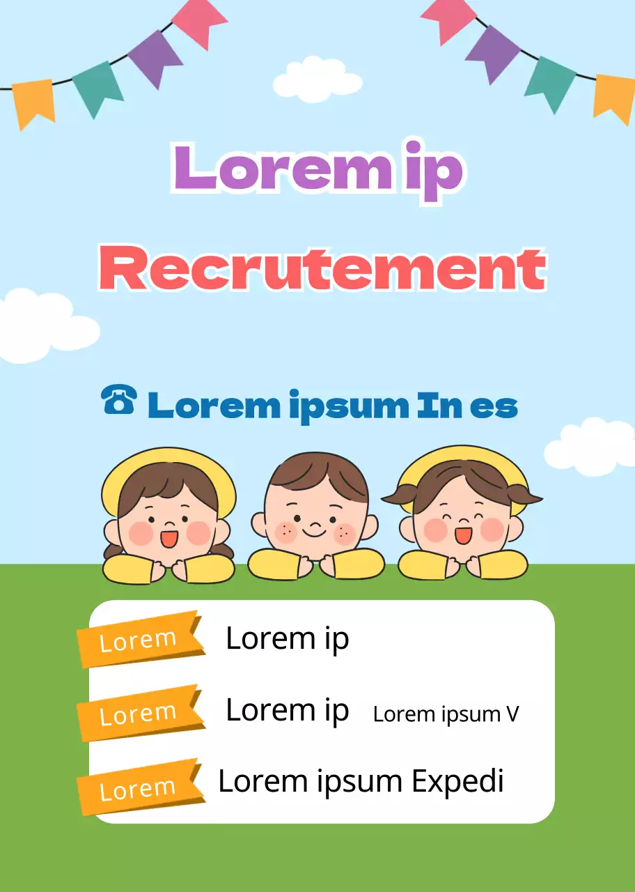 Bleu clair vert mignon PR recrutement