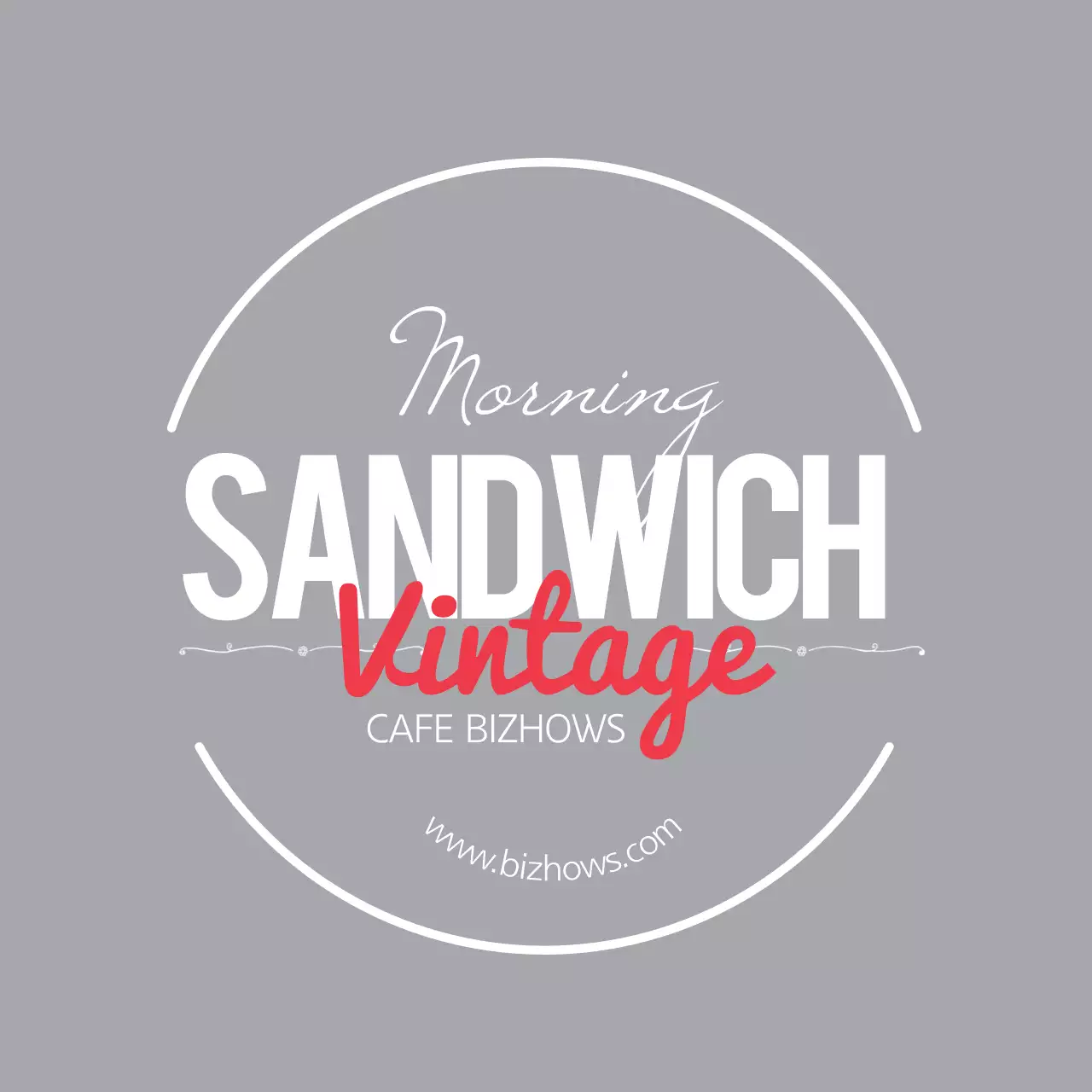 Grey Vintage Sandwich Advertisement Banner