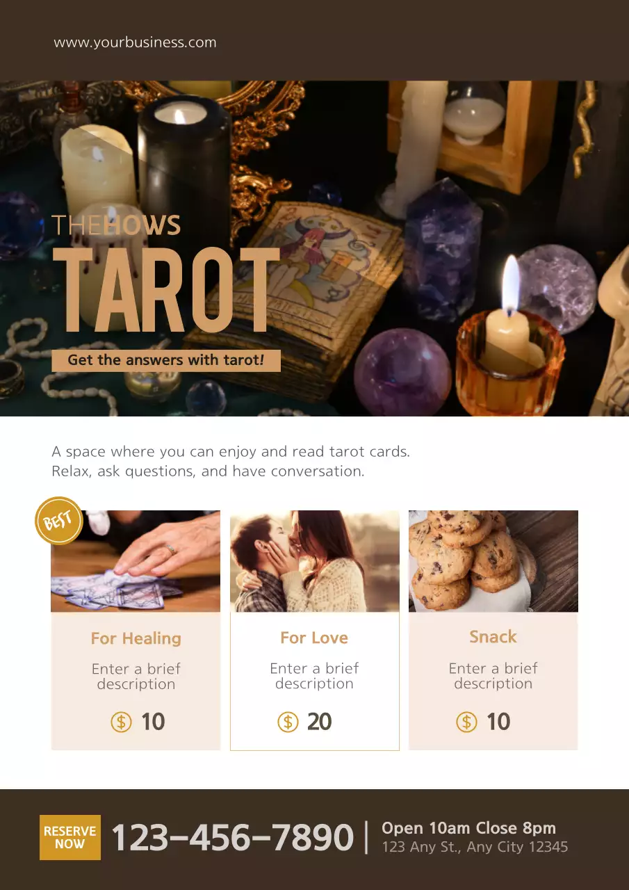 Brown Vintage Tarot Promotion Poster