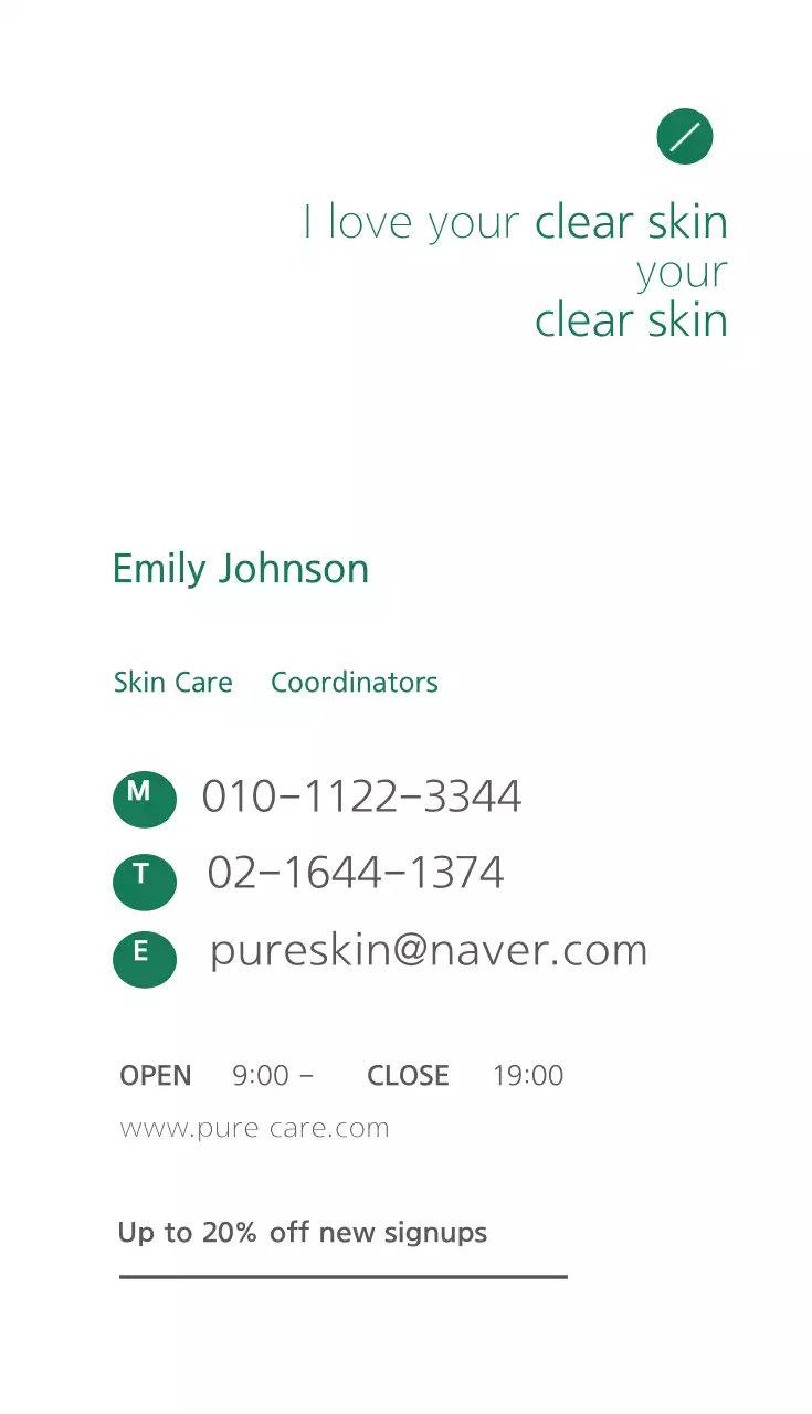 White Minimalist Beauty Promotion Business Card