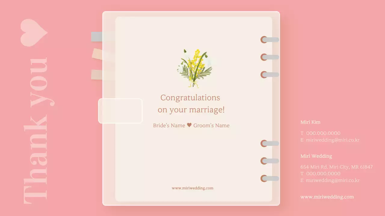 Decorate your wedding planning diary in pink and beige