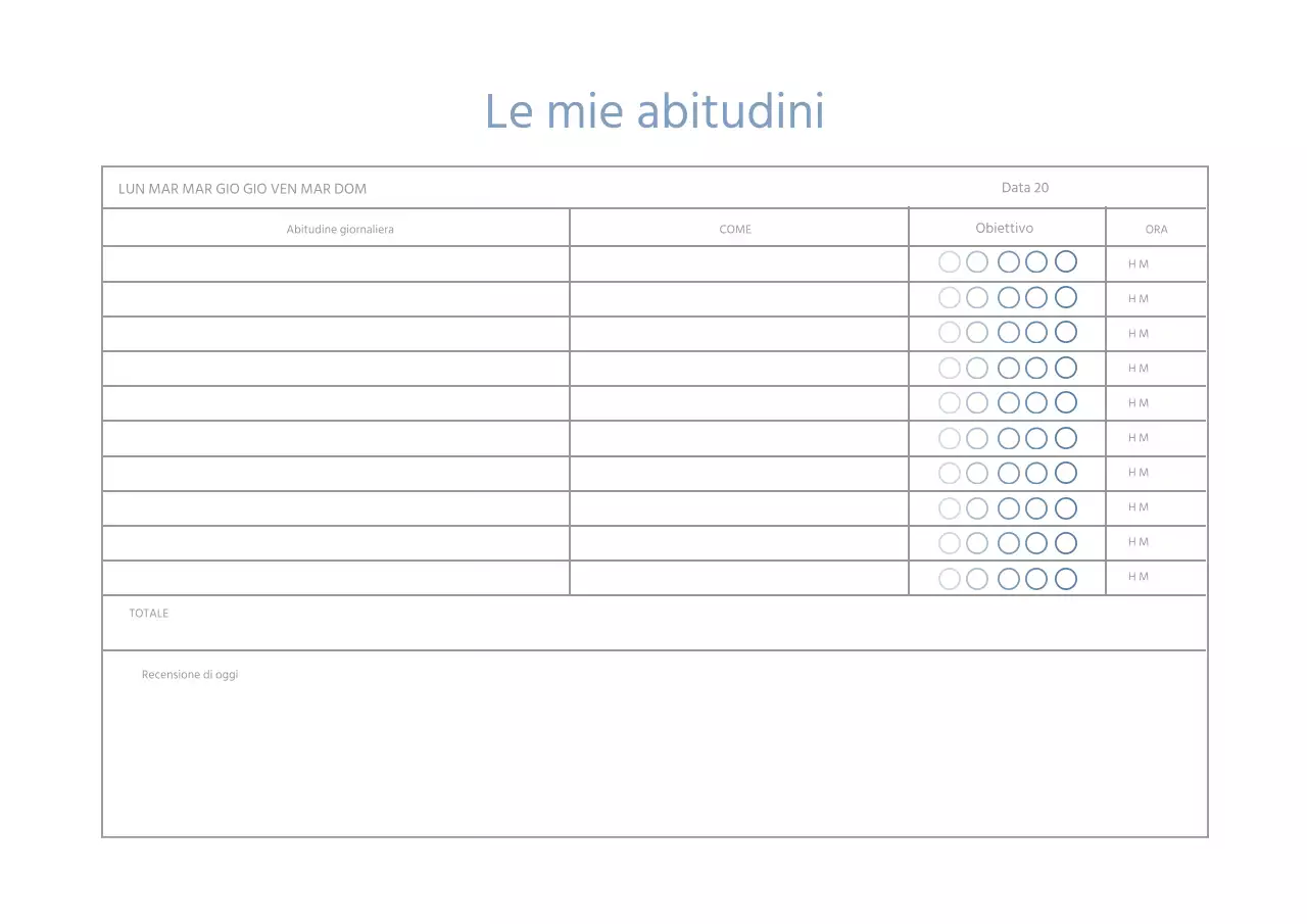 Linee blu Pianificatore semplice