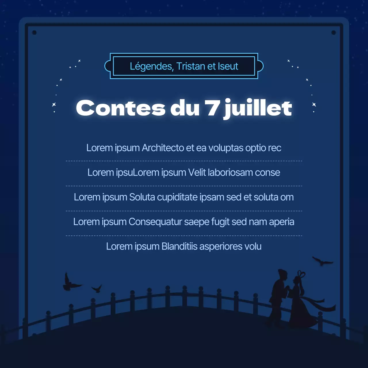 Un concept de ciel étoilé bleu marine et bleu clair pour le 7 juillet