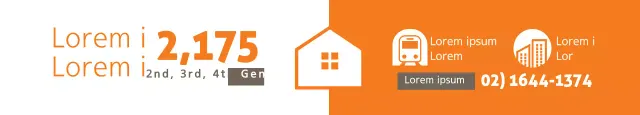 Banner de promoção imobiliária minimalista laranja
