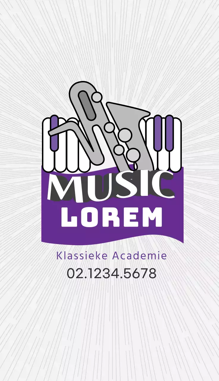 Paars grijze illustratie logo muziekschool