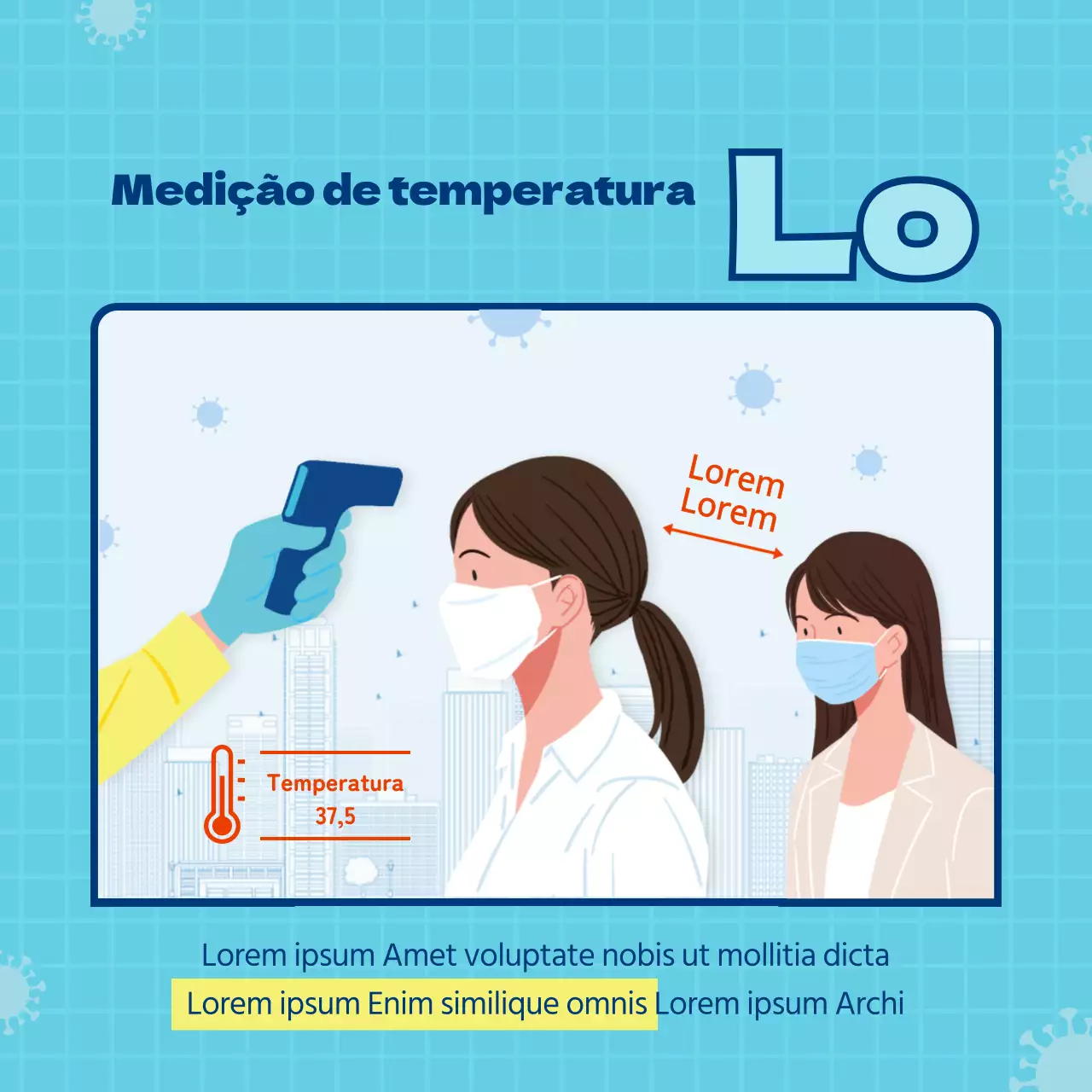 Guia de rastreio da temperatura do Blue Corona