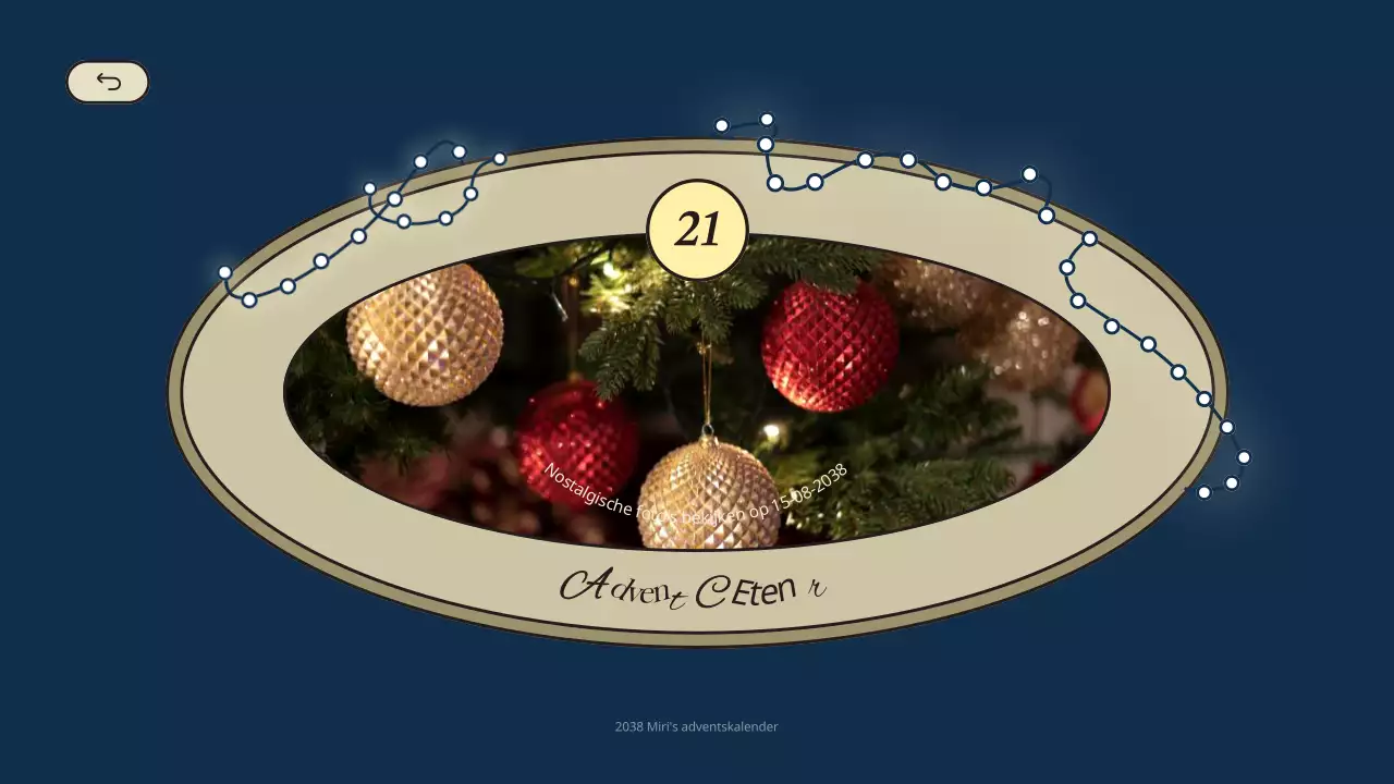 Kerstvoorschotkalender in blauw en rood