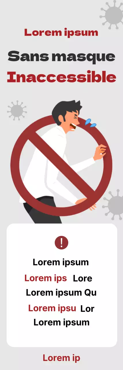 Guide d'accès à Corona illustré en gris-rouge