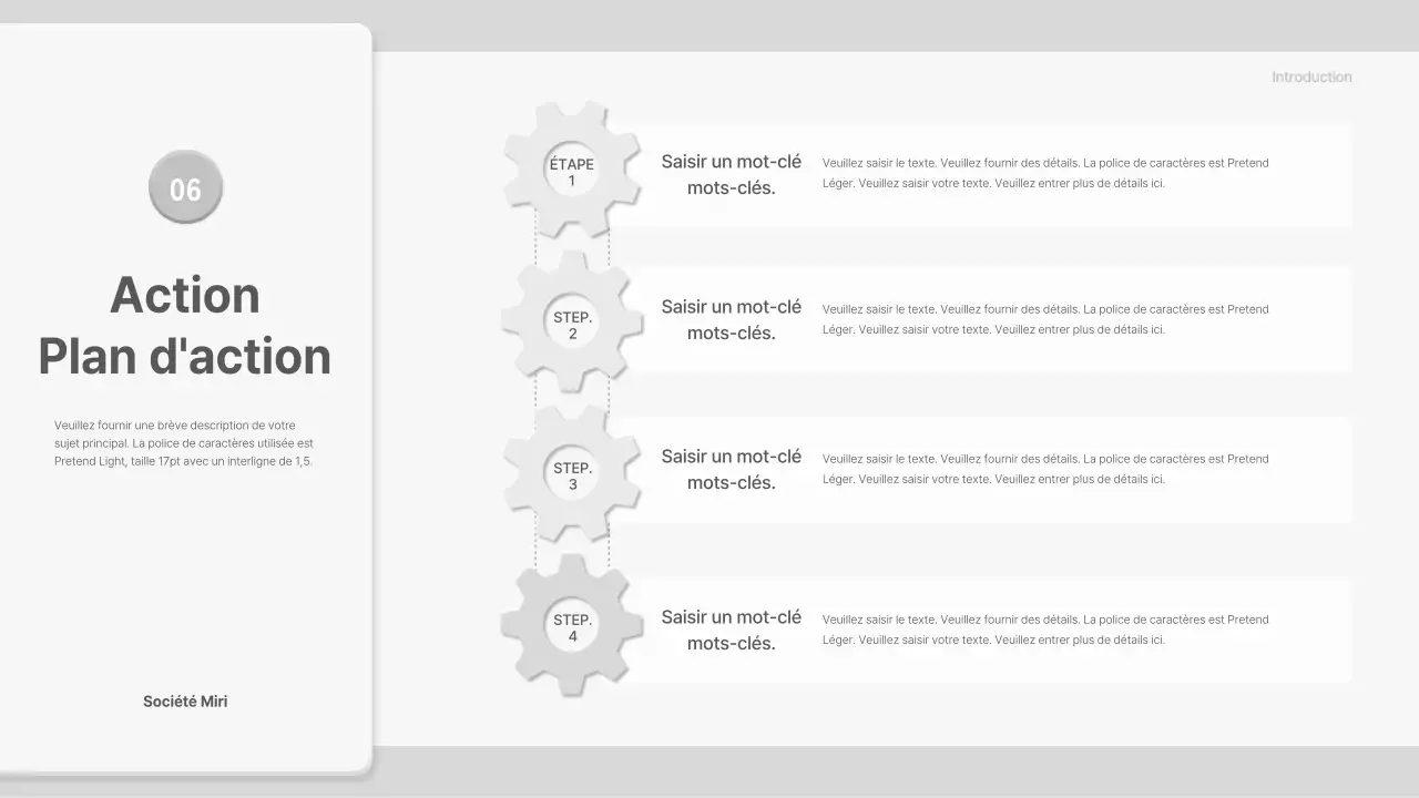 Proposition avec des éléments de rouage gris et tridimensionnels