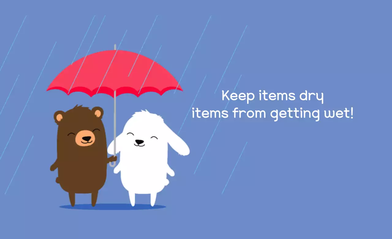 Para evitar que os objectos se molhem