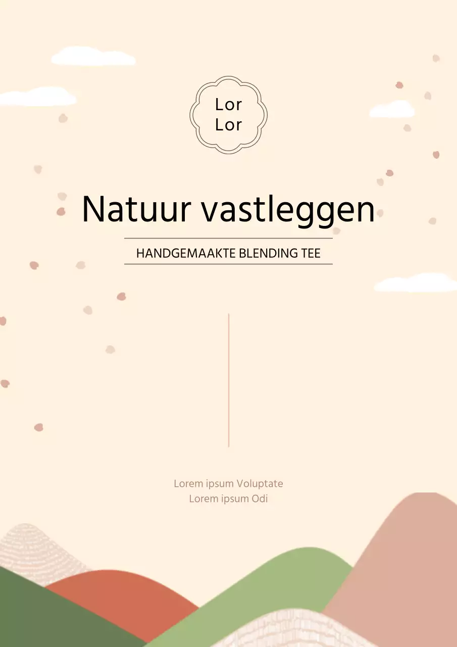 Schattige theeposter met ivoorkleurige achtergrond