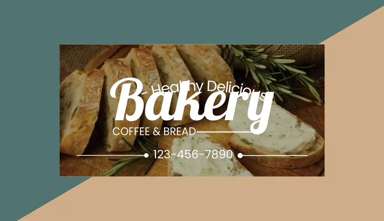 Beige Modern Bakery Promotion Business Card