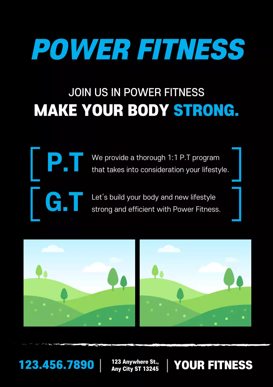 Black Modern Fitness Promotion Poster