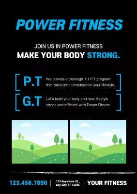 Black Modern Fitness Promotion Poster