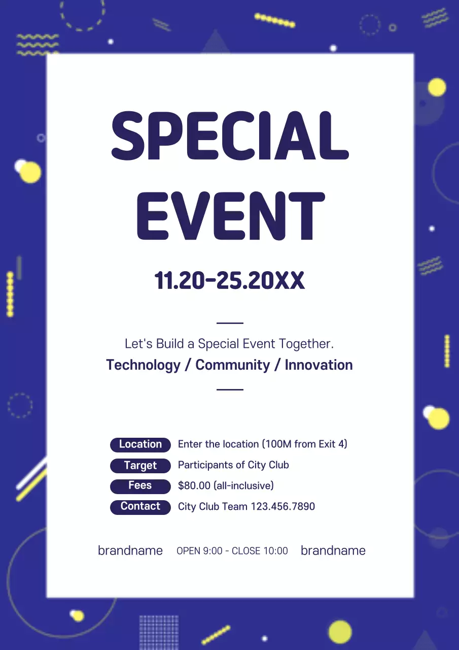 Blue Modern Event Announcement Poster