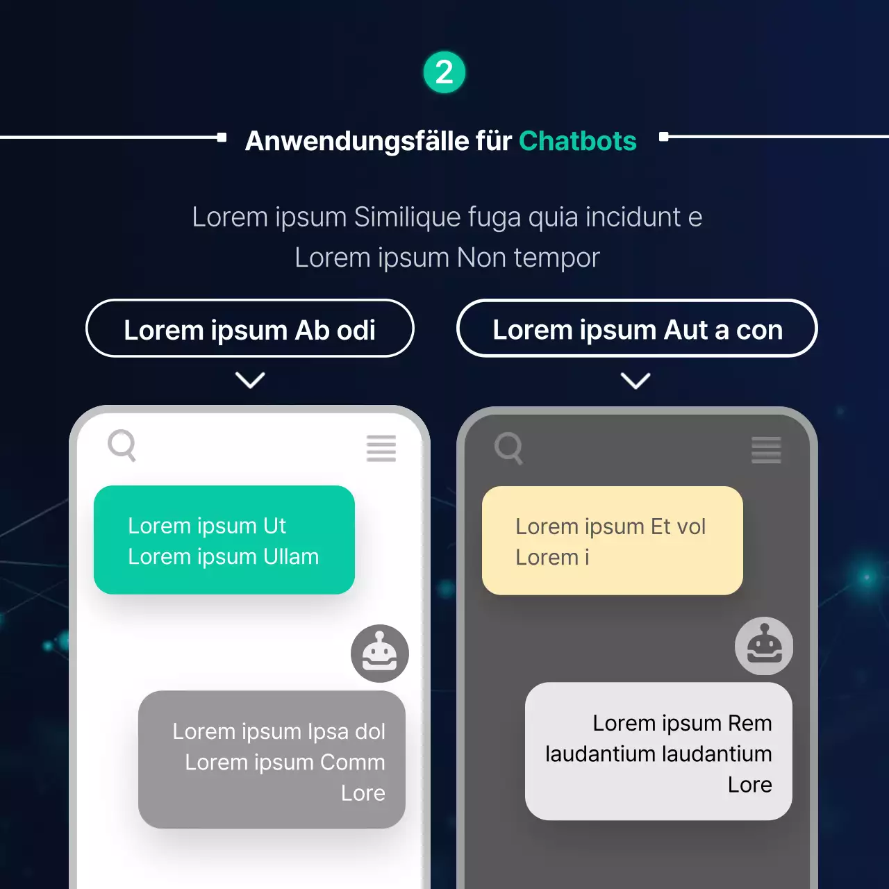 Chatbot-Materialien für eine marineblaue Roboterfigur