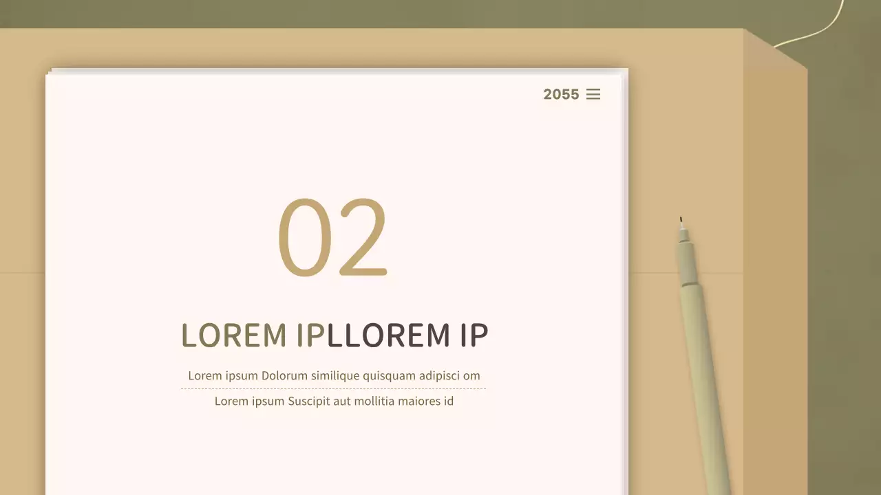 Para presentaciones con un concepto de documento limpio en tonos oliva y beige