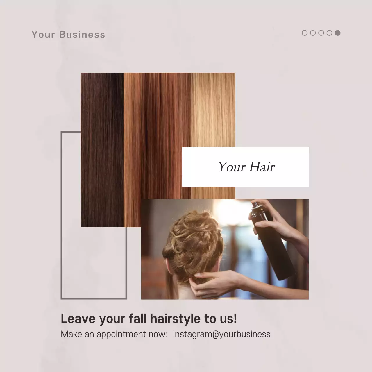 Beige Minimalist Hair Promotion Instagram Carousel
