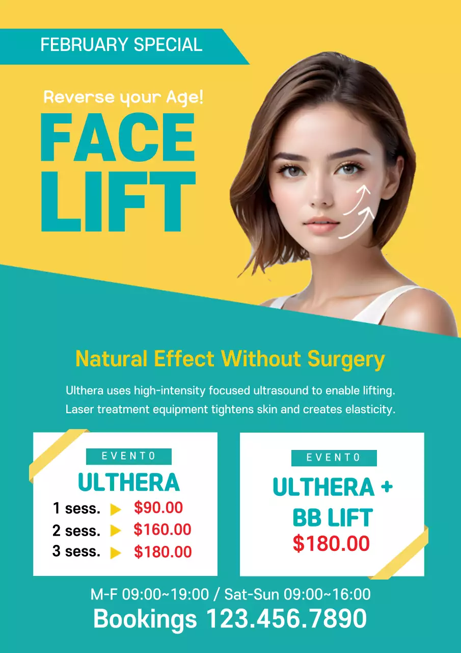 Yellow Modern Facelift Promotion Poster