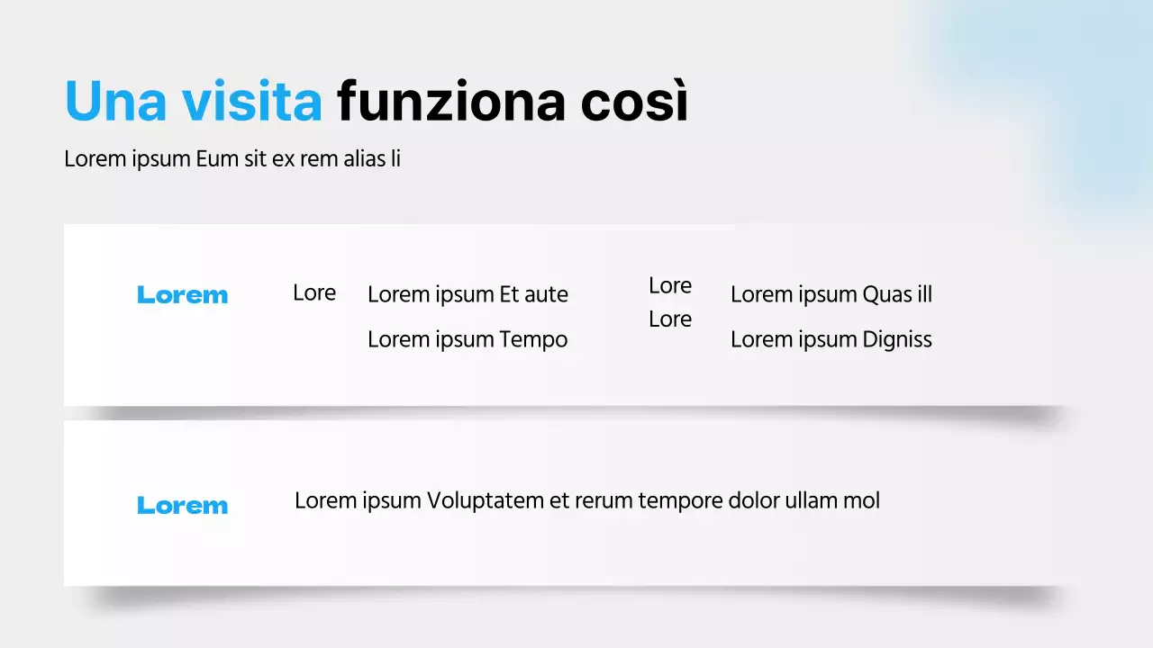 Guida alla vita in ospedale con colori blu, linee pulite e ombre