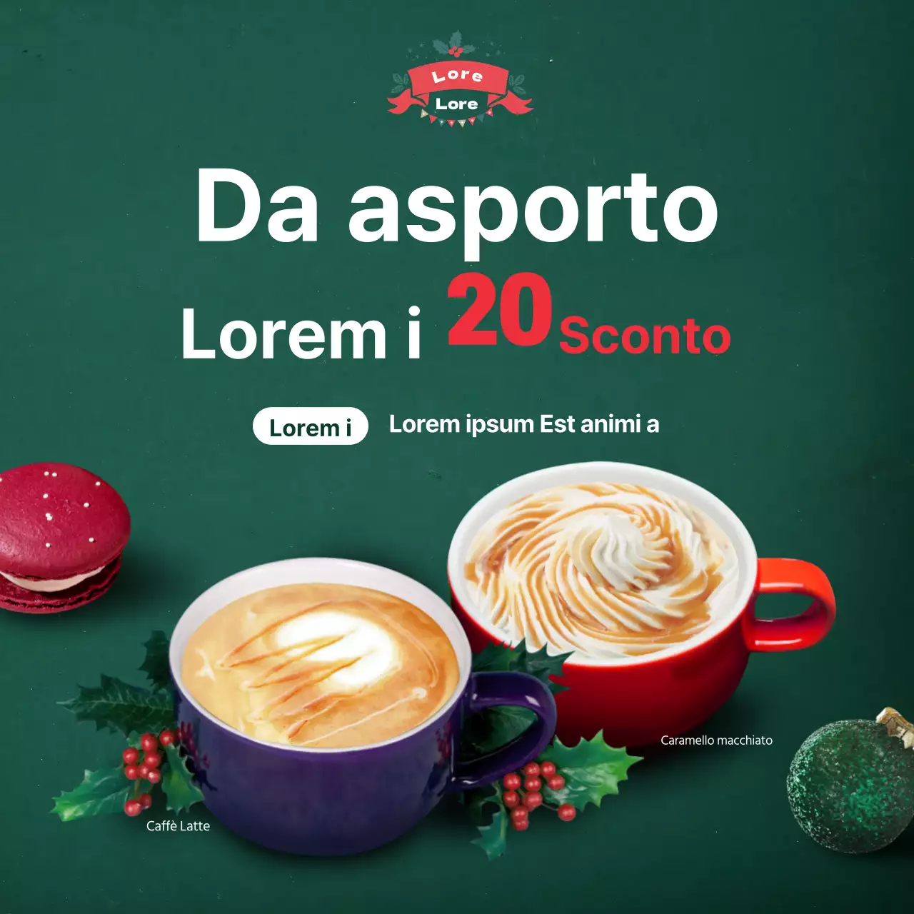 Promuovete il vostro menù natalizio con una foto verde in evidenza