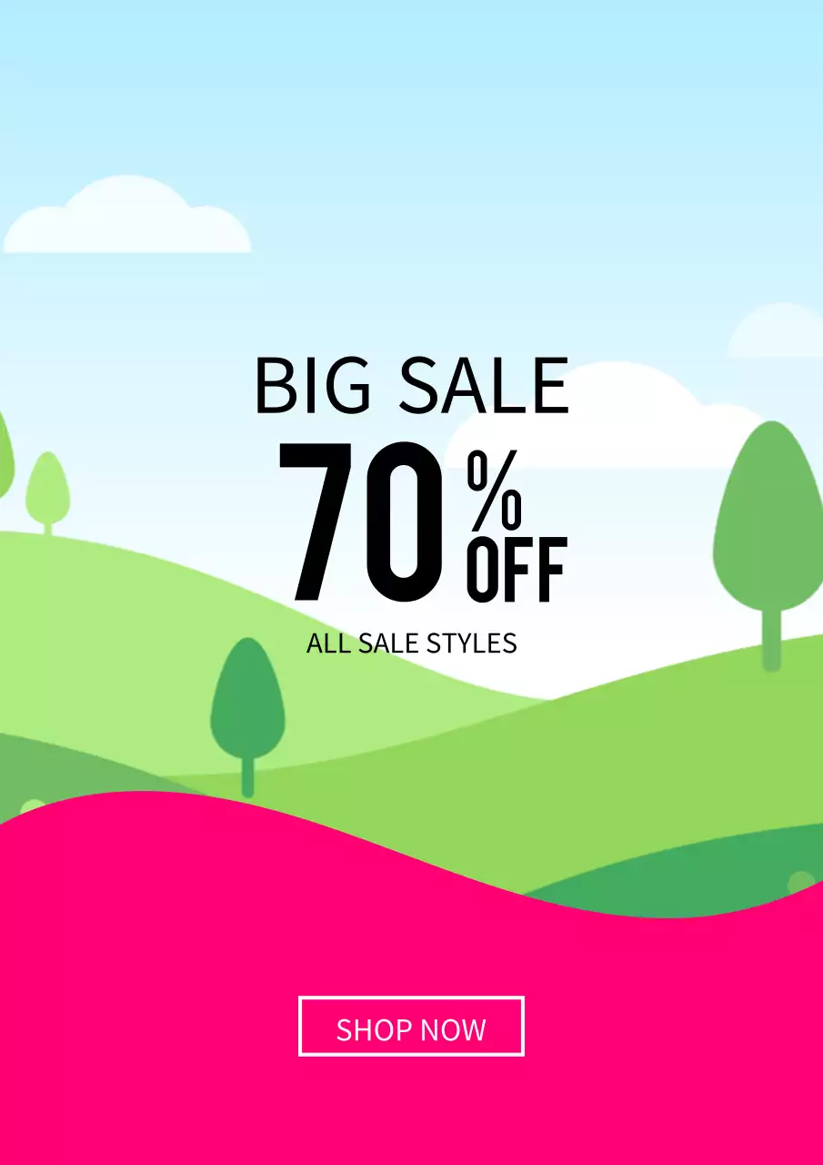 Yellow Modern Clearance Promotion Poster