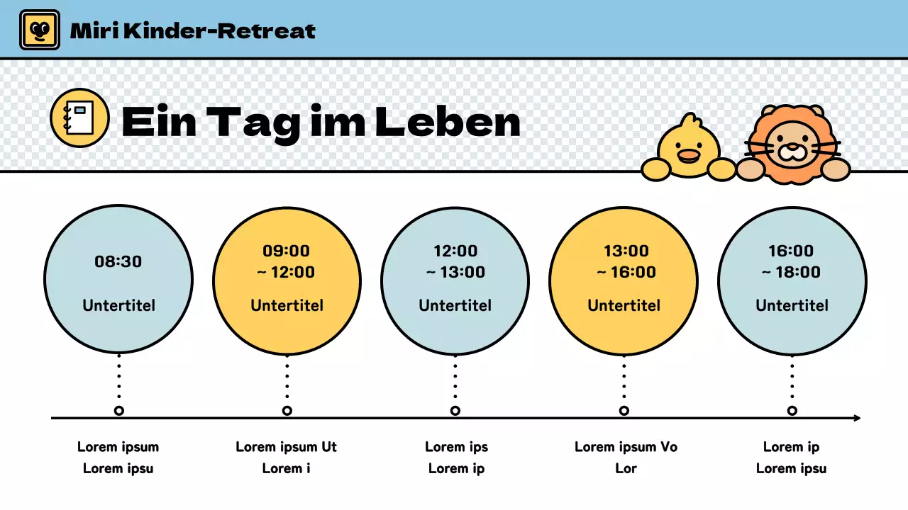 Kinder-Winterlager mit niedlichem Stil in Hellblau und Grün