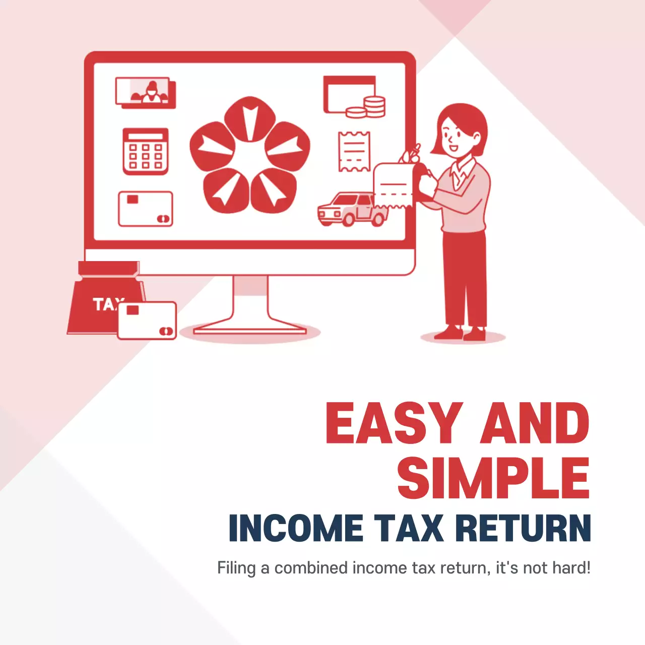 Blue Modern Tax Advertisement Instagram Post