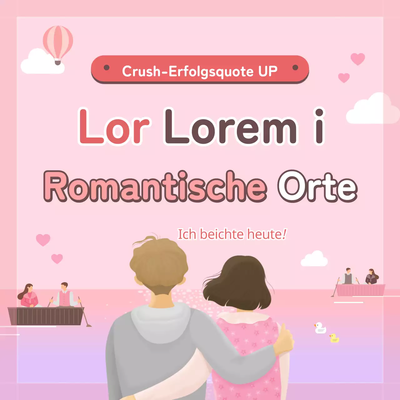 Romantische Tischkarten für BeichtenNews Design