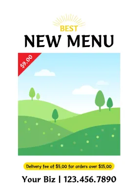 Green Minimal Menu Advertisement Poster
