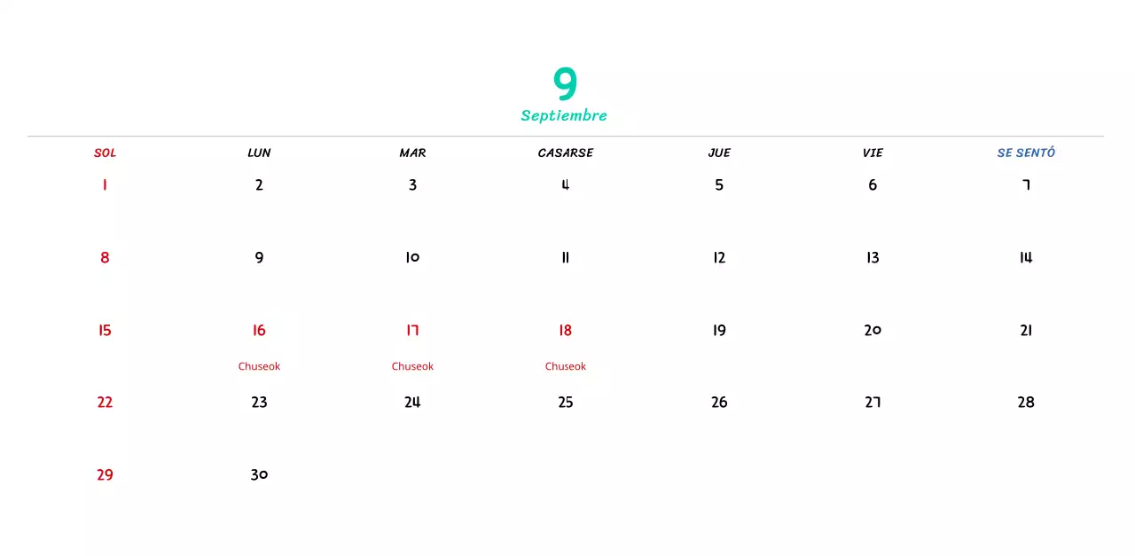 Calendario de Año Nuevo con simpáticas ilustraciones lineales