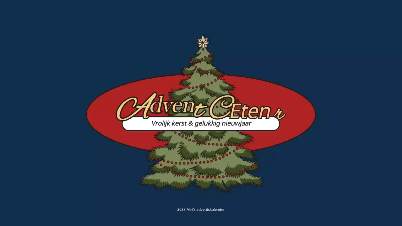 Kerstvoorschotkalender in blauw en rood