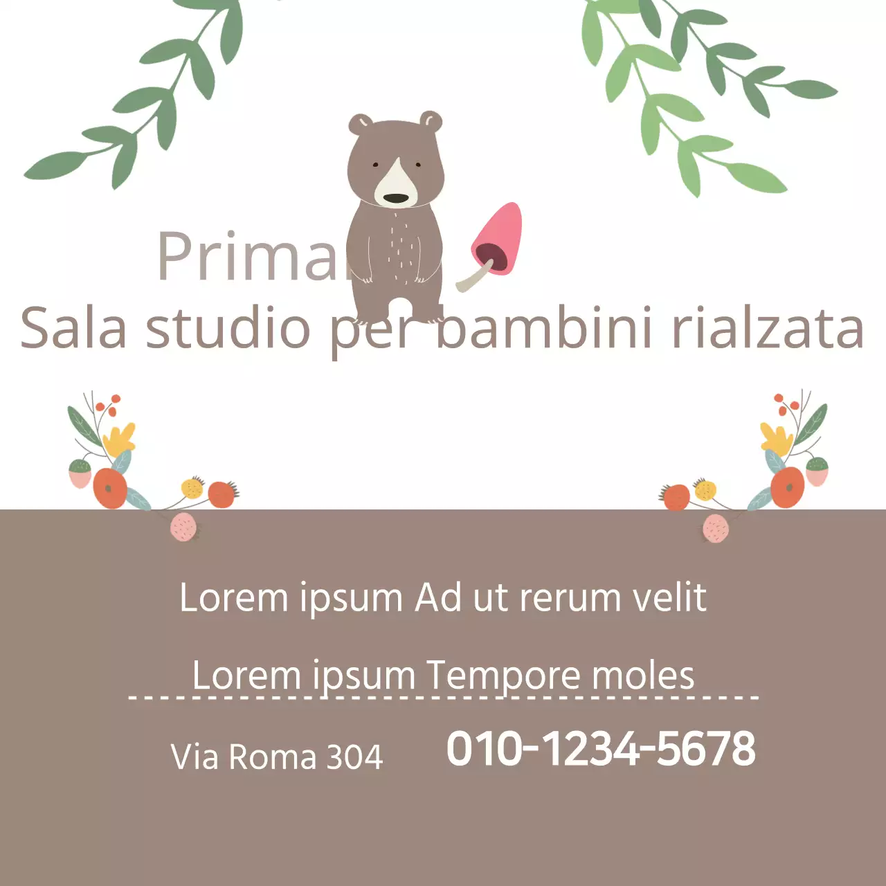 Sala studio per bambini rialzata