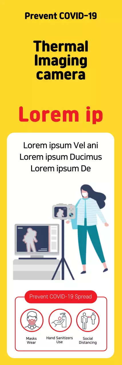 Yellow, easy-to-read temperature measurement instructions