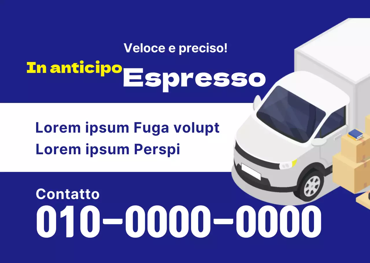 Illustrazione di un camion blu per promuovere un'azienda di traslochi