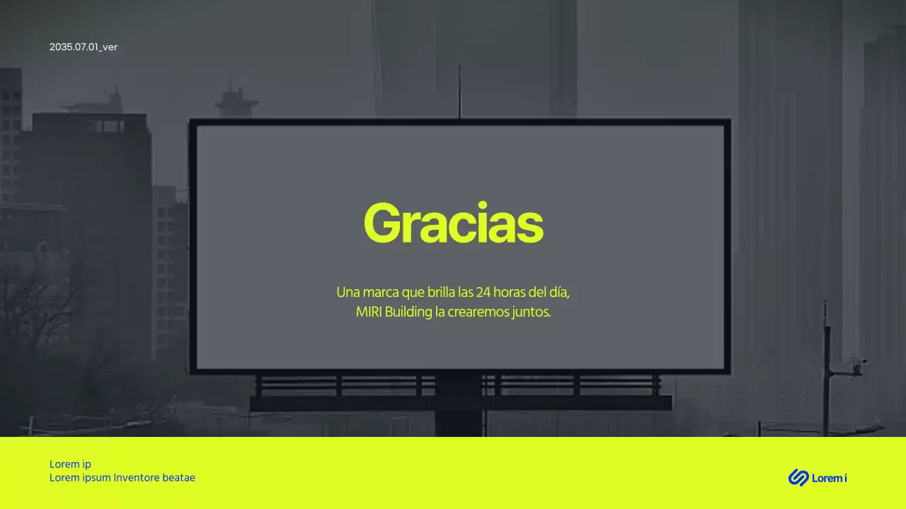 Propuesta de valla publicitaria de un edificio en cal y azul