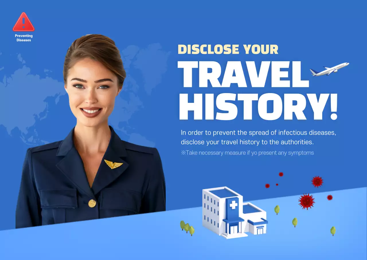 Poster Pengumuman Perjalanan Modern Berwarna Biru