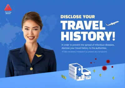 Blue Modern Travel Announcement Poster