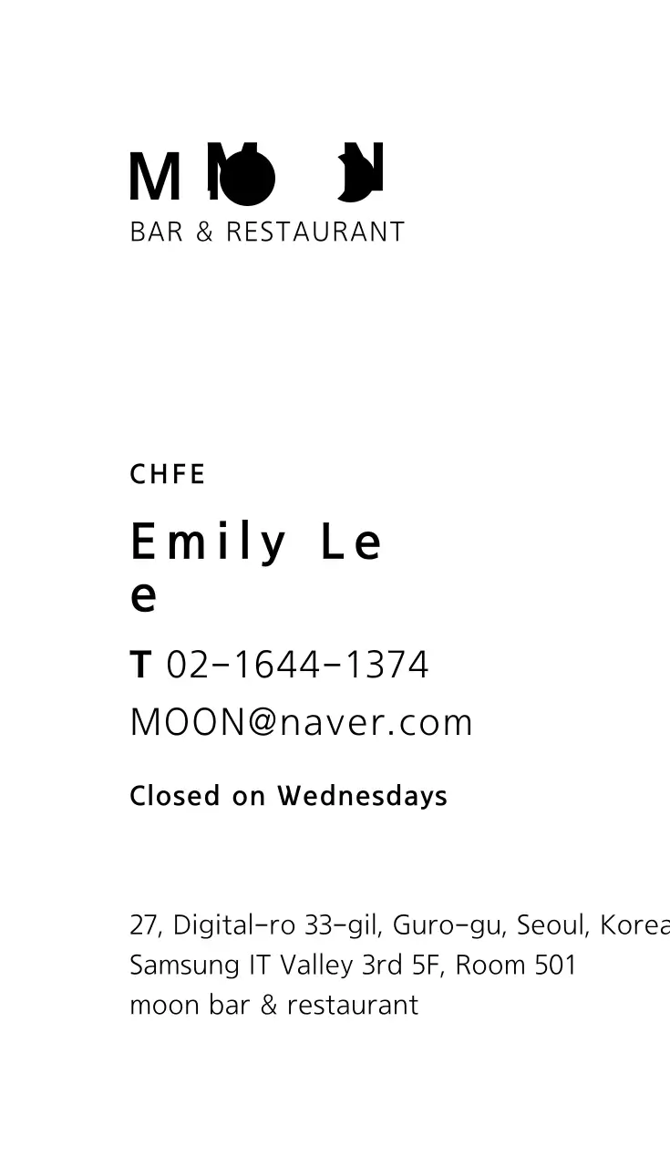 Black Minimalist Restaurant Business Card