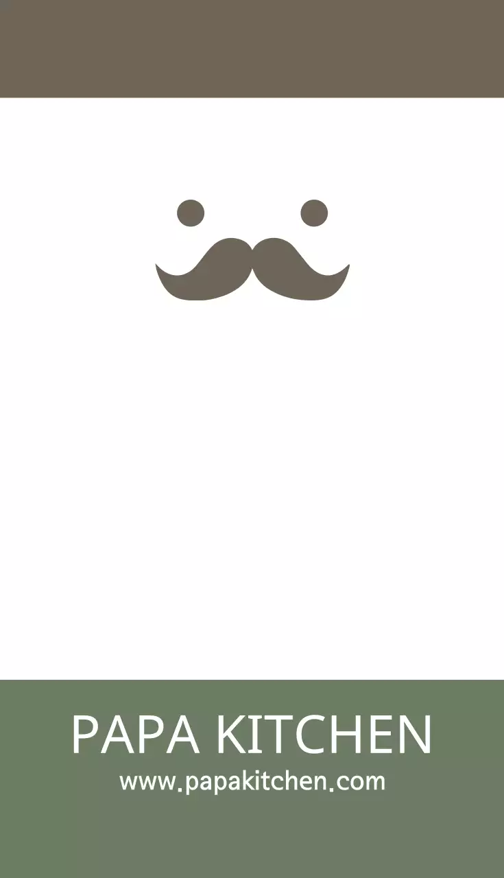 Danh thiếp quảng cáo nhà hàng tối giản màu xanh lá cây