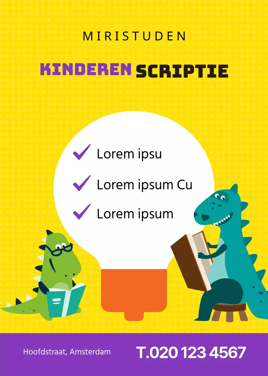 Geel Paars Schattig Dinosaurus Karakter Essay Schrijven School