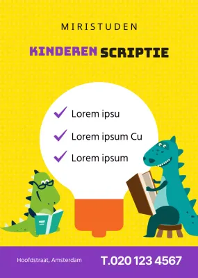 Geel Paars Schattig Dinosaurus Karakter Essay Schrijven School