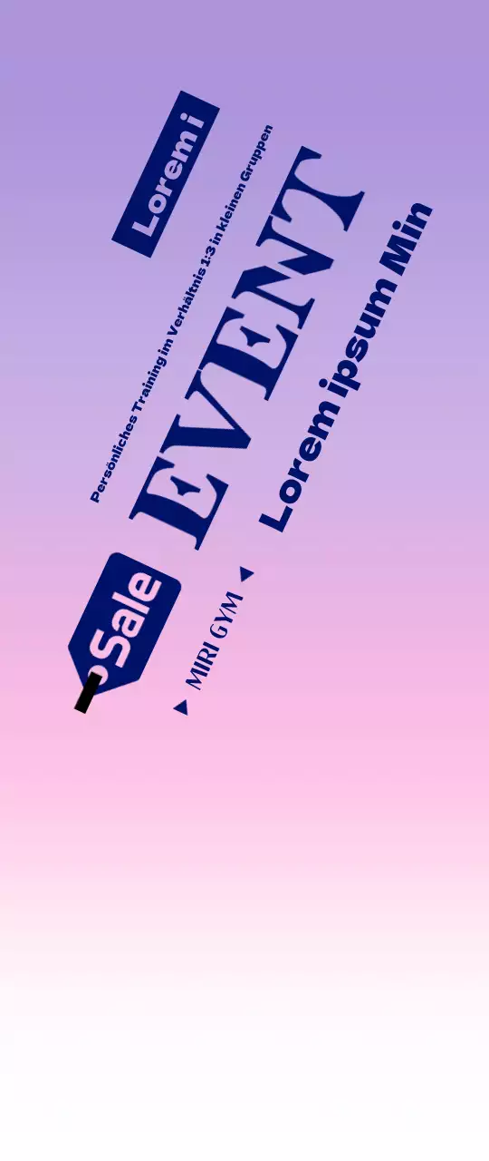 Bewerben Sie Gruppenveranstaltungen im Fitnessstudio mit einem Hintergrund mit Farbverlauf