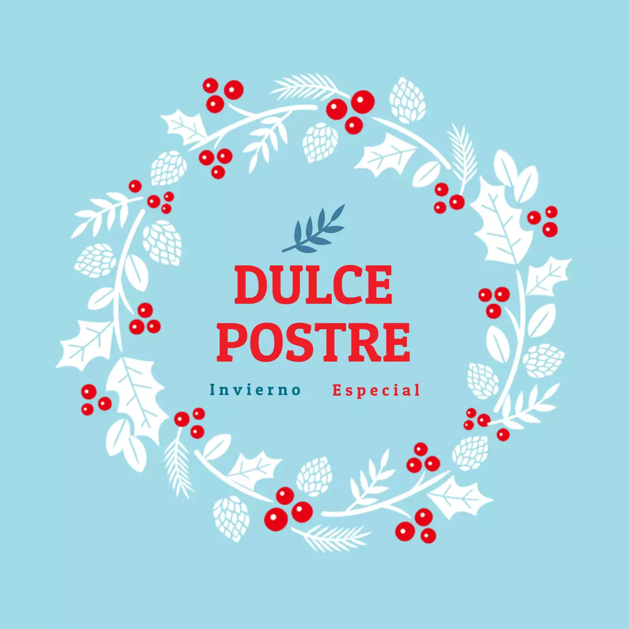 Ilustración rojo cielo Etiqueta de envase de postre navideño