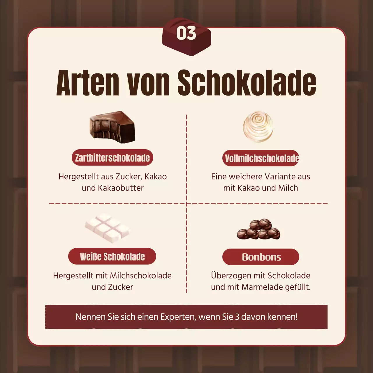 TMI zum Valentinstag in Burgunderrot und Braun