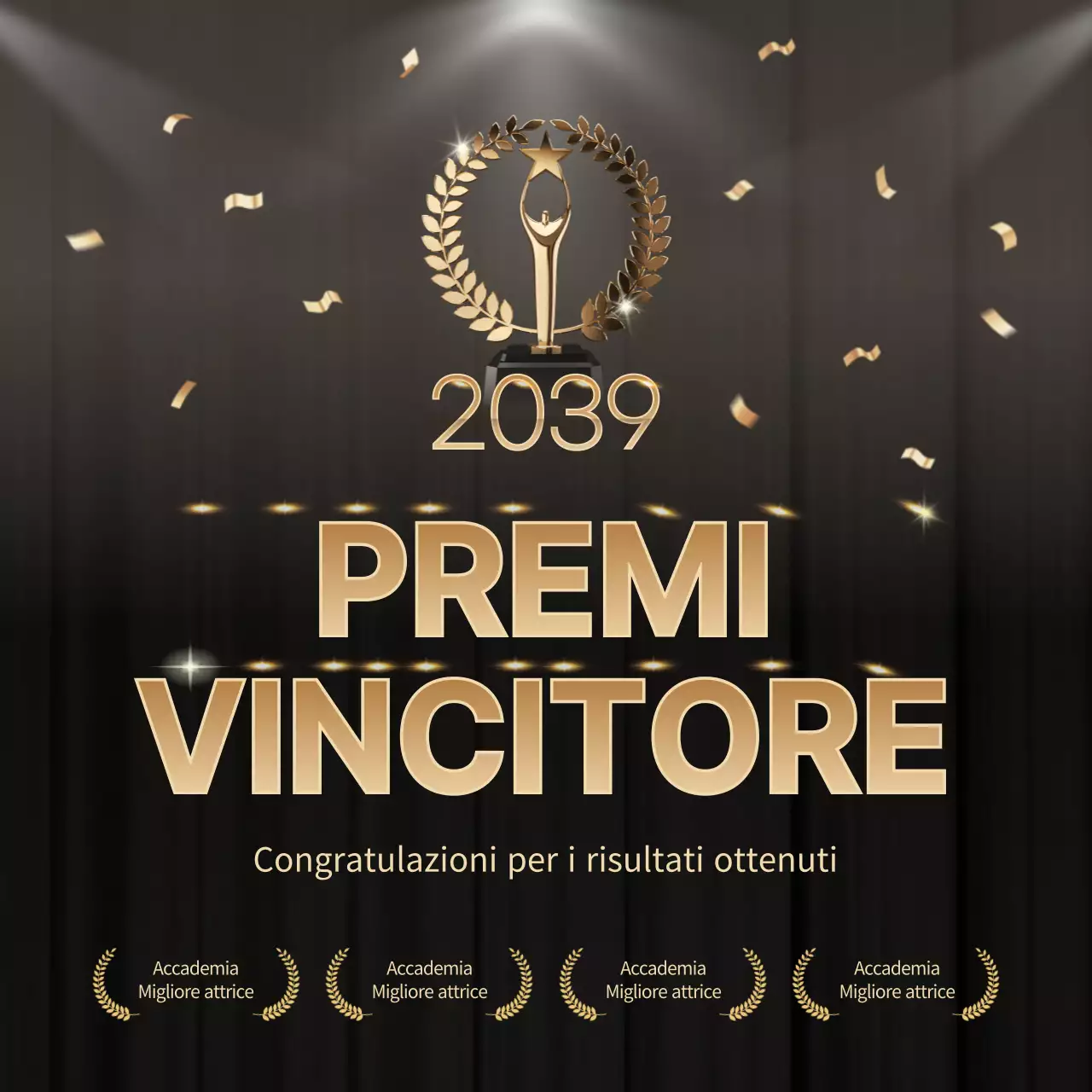 Tema dei premi per le festività in oro e nero